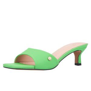 Womens Gaia Slide, Square Toe Heels, Green, Rubber Outsole; Size 7